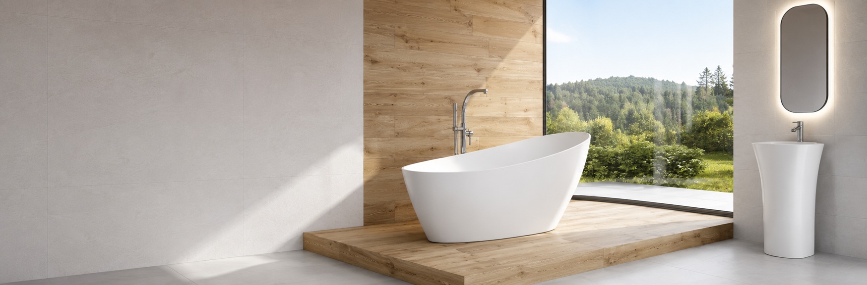BathSelect� luxury hydro whirlpool bathtubs in a contemporary wellness bathroom